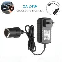 new!!!Adapter แปลงไฟบ้าน 220V เป็นไฟรถยนย์ 12V DC 220V to 12V 2A Home Power Adapter Car Adapter AC Plug ( Black)