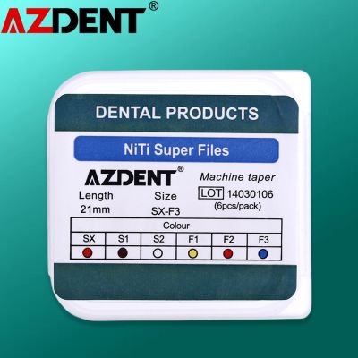 Azdent ทันตกรรม NiTi ซูเปอร์โรตารีรากคลองไฟล์ SX-F3 21มิลลิเมตร25มิลลิเมตร6ชิ้นแพ็ค