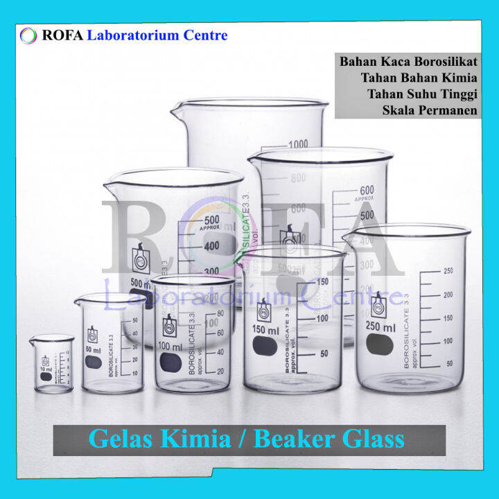 Gelas Kimia / Beaker Glass / Gelas Piala / Gelas Beaker / Gelas Pyrex ...