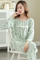 4XL Big Size Pajamas Set for Women Floral Printing Design Autumn Winter New Cotton Sleepwear for Ladies Long Sleeves Pijama Suit