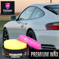 Flamingo Diamond Wax แว๊กซ์เคลือบสีรถ (ใช้ได้ทุกสีรถ) เงางาม ฉ่ำวา ป้องกันรังสีUV กันน้ำเกาะ ติดทนนาน ป้องกันรอยขีดข่วน