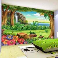 วอลเปเปอร์3d ภาพพื้นหลังรูปการ์ตูนป่าสำหรับเด็กภาพทิวทัศน์วอลล์รูปภาพ Papel De ห้องนอนสำหรับเด็กตกแต่งผนังบ้าน
