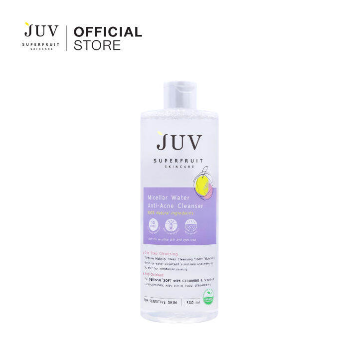 สินค้าขายดี-juv-micellar-water-anti-acne-cleanser-500-ml-ทำความสะอาดผิวหน้า