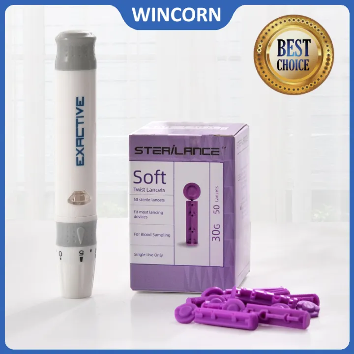 Lancet pen and 50pcs 30G Sterile blood collection Lancets Lazada