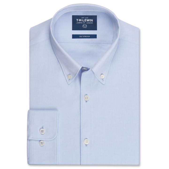 T.M.Lewin] Casual Blue Plain Down Collar Shirt | Lazada Singapore