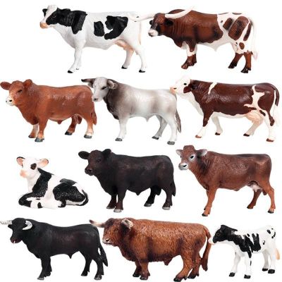 Simulation model of cow toy wildlife poultry cattle ranch buffalo yaks black bull children furnishing articles