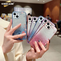 KISSCASE เคสโทรศัพท์กากเพชรไล่ระดับสีเคสกันกระแทกเคลือบ TPU สำหรับ Iphone 14 13 12 11 Pro Max