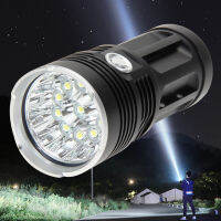 Super Bright 4800LM ไฟฉาย IPX5กันน้ำ12LED แบบพกพาไฟฉายกันลื่นแบตเตอรี่ขับเคลื่อนแสงกลางแจ้ง