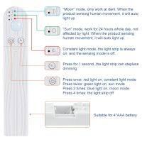 Hot WENNI ตู้ครัว Light Tape LED Motion Sensor LED Strip Light กันน้ำไร้สาย PIR LED โคมไฟแบตเตอรี่บันไดตู้เสื้อผ้า Lamp