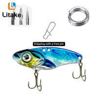 Litake เหยื่อล่อปลา10/20G 3D ตาโลหะใบมีดวีไอบี Lure Sinking เหยื่อการสั่นสะเทือนประดิษฐ์ Vibe สำหรับ Bass Pike เกาะตกปลา