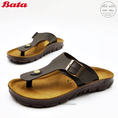 Bata รองเท้าแตะหนังแท้ ทรงบริคเคน ไซส์ 5-10 (รหัส 874-4054)