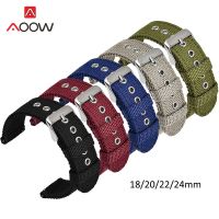 （Bar watchband）นาฬิกาสายรัดไนลอนกาแล็กซี่18มม. 20มม. 22มม. 24มม. 24มม. สำหรับนาฬิกา Samsung Active2 Amazfit GTR Huawei GT สายรัดนาฬิกาข้อมือ2สีเขียวทหาร