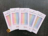 เทียนวันเกิดทรงยาวสีพาสเทล พร้อมส่ง