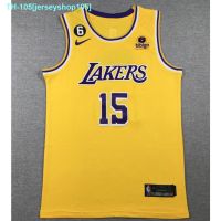 ♠❡ jerseyshop105 2023 new men Los Angeles Lakers 3 Austin Reaves embroidery basketball jerseys jersey yellow