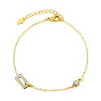 【YF】 WILD   FREE Fashion Elegant Shining Crystal Stainless Steel Gold-Plated Chains Bracelet For Women Charm Luxury Retro Jewelry