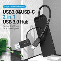 Vention 4-ฮับ USB พอร์ต3.0 2.0บางเฉียบข้อมูลฮับชนิด C ศูนย์กลางสำหรับ Macbook, /Mini,Imac,พื้นผิว,XPS,โน้ตบุ๊คพีซี,ฮับ USBC