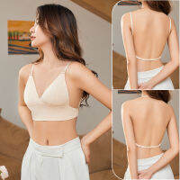 พร้อมส่งจากไทย?Sanay Bra?(N664)เสื้อครอปสายเดี่ยว ฟองน้ำในตัว สายหลังปรับได้หลายสไตล์