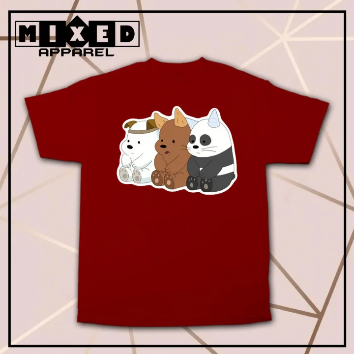 We Bare Bears Grizzly Ice Bear Panda Cute Sitting Shirt Mix150 Lazada Ph 