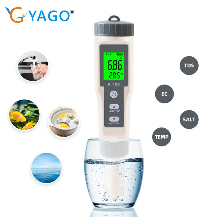 RCYAGO 4 In 1 Salt/EC/TDS/TEMP Meter Salt Meter Salinity Tester