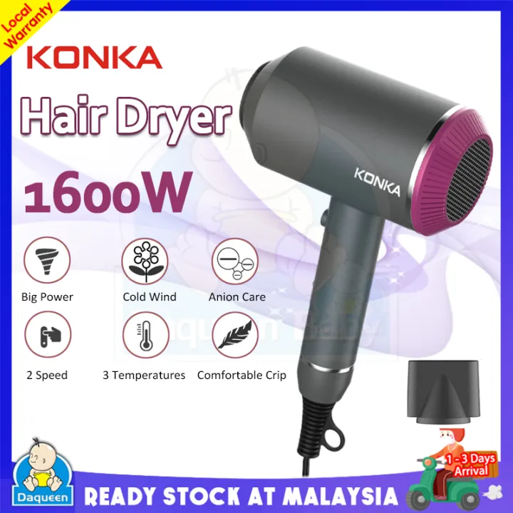 KONKA Professional Salon Hair Dryer Portable Travel Dryer Strong Wind ...