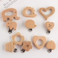 Kovict 5Pcs Baby Pacifier Clips Wooden Metal Round Animal Modelling Pacifier Holder Baby DIY Components For Jewelry Making Clips Pins Tacks