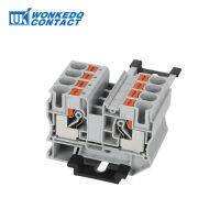 5Pcs PT10 Push-In ฤดูใบไม้ผลิ Feed-Through Strip Plug PT-10สายไฟขั้วต่อ Din Rail Screwless Terminal Block PT 10