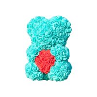 Rose Bear Heart Artificial Flower Rose Teddy Bear for Women Valentines Wedding Birthday Christmas Gift