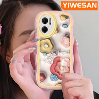 YIWESAN เคสสำหรับ Xiaomi รุ่น MI Xiaomi MI Redmi 10 5G Note 11E 5G Redmi 11 Prime 3D ลายดอกไม้น่ารักแฟชั่นสีสันสดใสขอบเคสโทรศัพท์แบบใสป้องกันเลนส์กล้องนิ่มเคสโปร่งใสเคสซิลิโคนกันกระแทก