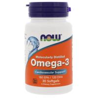 Now Foods, Omega-3 โอเมก้า 3 Molecularly Distilled, 30 เม็ด