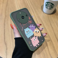 เคสสำหรับ Realme 11 5G 11 Pro 5G 11 Pro 5G Realme Narzo 60 5G Narzo 60 5G Narzo 60 Pro 5G เคสครอบครัวมอนสเตอร์น่ารักเด็กชายเด็กหญิงน่ารักมีน้ำค้างแข็งโปร่งใสสัตว์กรอบหลังแบบแข็งกันกระแทกเคสป้องกันกล้อง