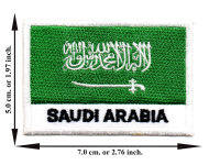 ตัดรีด ตัวรีดติดเสื้อ อาร์มปัก ติดเสื้อปัก ปักเสื้อ DIY ลาย ธงSaudi Arabia สีเขียว มีบริการเก็บเงินปลายทาง