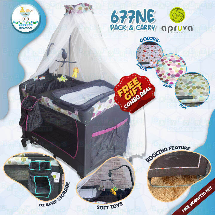 Apruva PP677NE Crib/Playpen with Princess Mosquito Net for baby