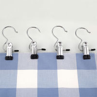 5pcs Chrome Single Wire Clip With 3-shaped Hook For Home Hooks Towel F3D5