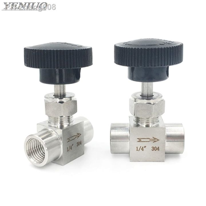 ss-304-stainless-steel-valve-1-8-quot-1-4-quot-3-8-quot-1-2-quot-bsp-equal-female-thread-flow-control-shut-off-needle-valve