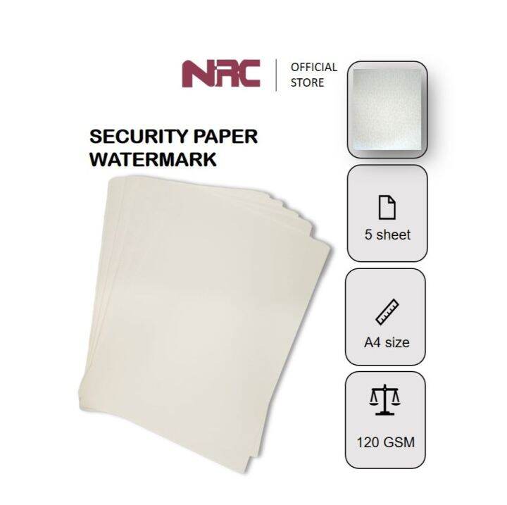 Security Paper Watermark For Labels, Certificates - A4 | 5 Sheets | 120 ...
