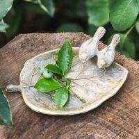 【จัดส่งภายใน 24 ชม】▶️ Leaf Bird Decoration Cast Iron Soap Box Bathroom 13.5*7.5*3.5cm