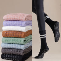 1pair Yoga Socks Sports Socks Anti-slip Socks 1pair Woman Combed Cotton Stripe Dance Fitness Accessories