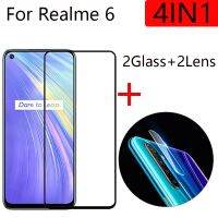 กล้อง4-In-1 + OPPO กระจกนิรภัยสำหรับ Realme กระจกปกป้องหน้าจอ6ตัวบน OPPO Realme ป้องกันหน้าจอกระจกป้องกัน6ตัวปกป้องหน้าจอ S