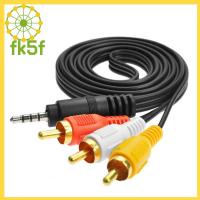 FK5F ลำโพงแล็ปท็อปตัวผู้1ม. สายเอวีแจ็ค3.5มม. กับสายอะแดปเตอร์3 RCA สาย AUX