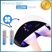 foreverlily เครื่องอบเล็บเจล120W เครื่องเป่าเล็บหลอดไฟ LED อุปกรณ์ทําเล็บแห้งเร็ว