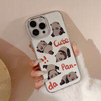 Apple เคสมือถือ iPhone 15/14/13/12/11/X/x/xr รูปแพนด้าน่ารักเคสโทรศัพท์มือถือ13 Pro Max เคสโทรศัพท์มือถือซิลิโคน14 Plus พร้อมด้วยกระจกแต่งหน้าขนาด12นิ้วเคสป้องกันการตกขนาดมินิ