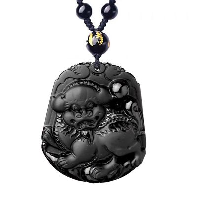 【CW】 BlackNecklace PendantObsidian Little LionPendantJewelry Men 39;s Jewelry Women 39;s Jewelry