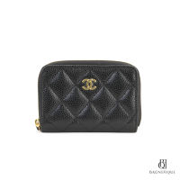 NEW CHANEL ZIPPY COIN SHORT BLACK CAVIAR GHW