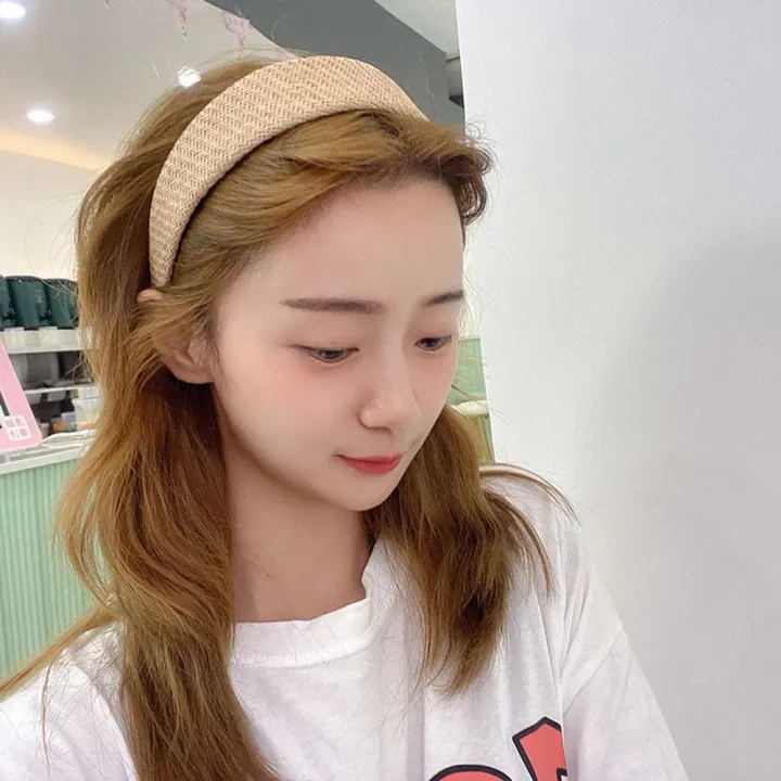 OEUVR Elegant Vintage Solid Headwear Wide Side Non-slip Cotton Linen Paper  Korean Style Hairband Headband Women Hair Hoop | Lazada PH