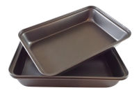 New Morning ถาดอบ Nonstick 20x30 ซม แพ็ค 3 ชิ้น - 20x30 cm Rectangular Bake Trays Pack of 3-Black