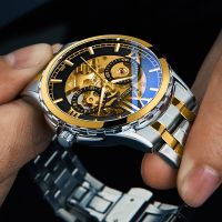 ---Fashion mens watch238814▫♙ The official automatic mechanical watch watch men hollow-out luminous waterproof fashion
