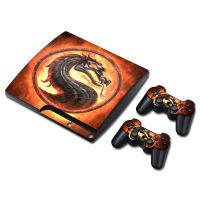 Dragon Vinyl Decal SkinStickers Wrap For PS3 Slim Console And 2 Controllers-TN-P3Slim-1216 Blue Skull