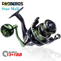 Supermall Ultralight Spinning Fishing Reel อัตราทดเกียร์5.2:1 13 + 1bb Max Drag Power Fishing Tackle พร้อมที่จับโลหะ