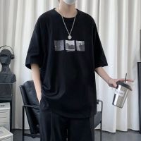 Mens short-sleeved T-shirt Korean version of tide loose T-shirt 2022 new T-shirt clothes summer casual bottoming shirt