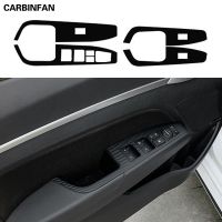 【YF】 Car Styling Black Carbon Decal Window Lift Button Switch Panel Cover Trim Sticker For Hyundai Elantra 2017 2018 Avante